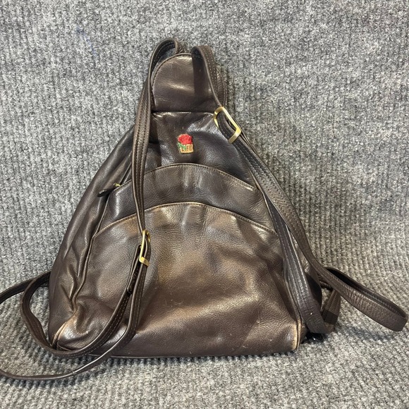 buy leather backpack toronto Vintage ILI New York Toronto Brown Leather Backpack Slouchy 90s Boho Bag